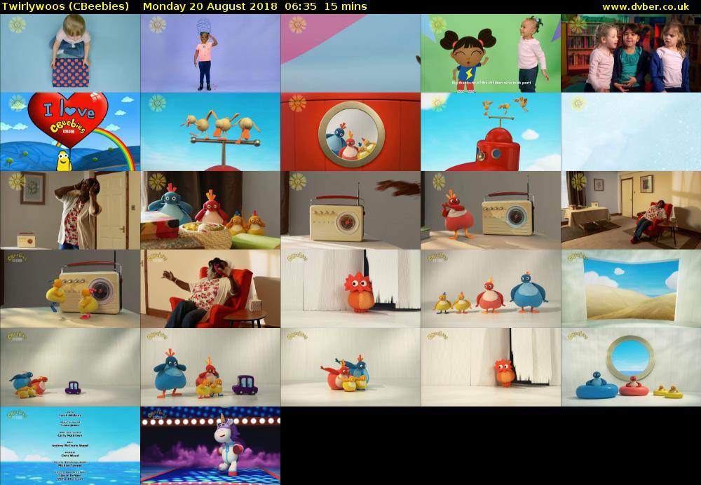 Twirlywoos (CBeebies) Monday 20 August 2018 06:35 - 06:50