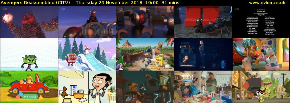 Avengers Reassembled (CITV) Thursday 29 November 2018 10:00 - 10:31