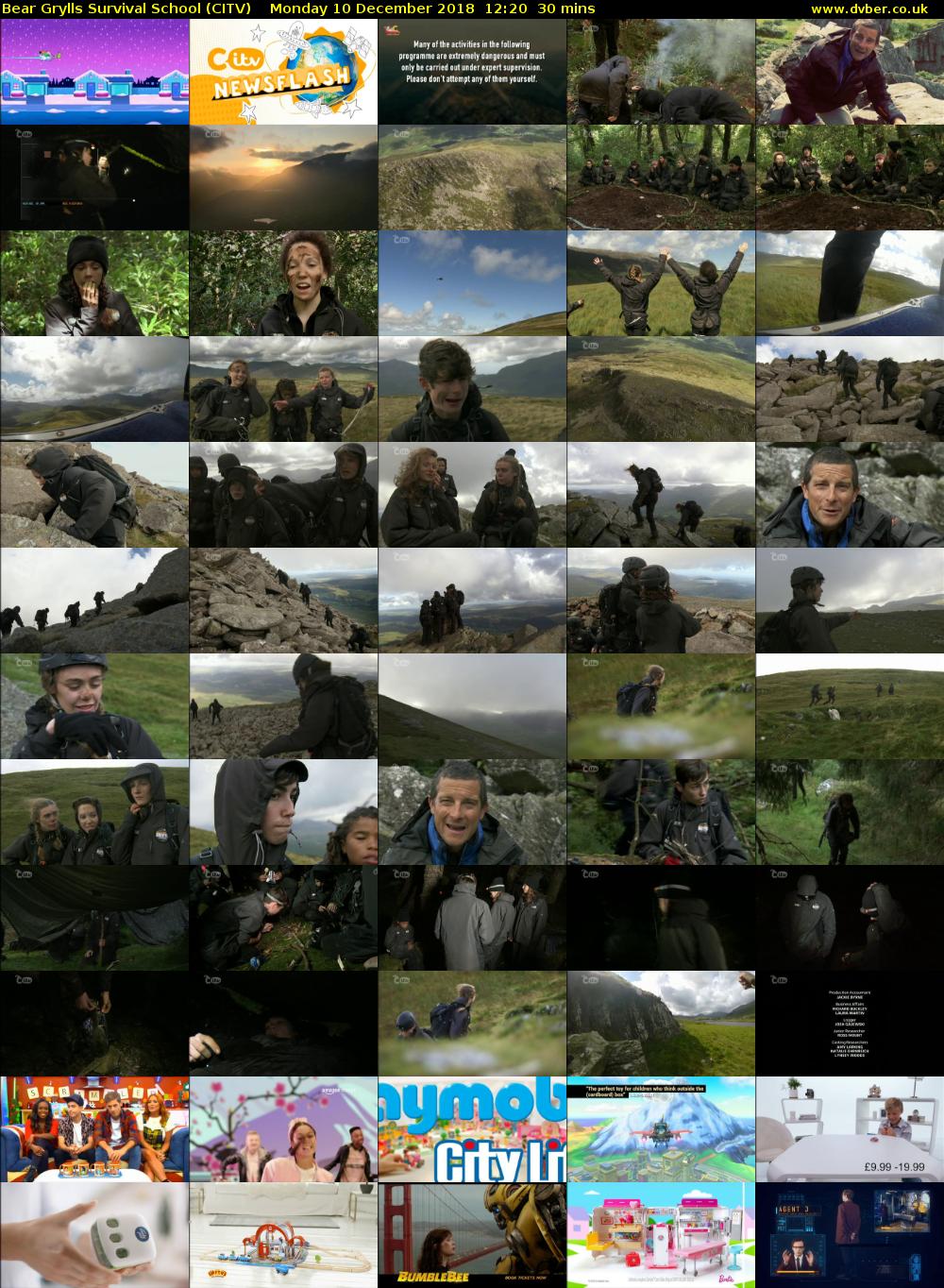 Bear Grylls Survival School (CITV) Monday 10 December 2018 12:20 - 12:50