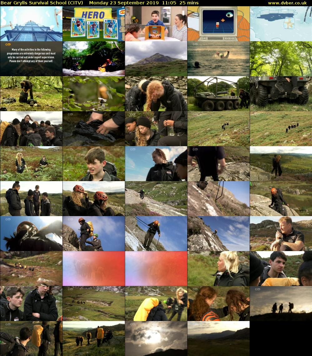 Bear Grylls Survival School (CITV) Monday 23 September 2019 11:05 - 11:30