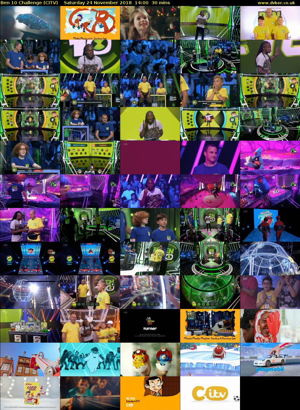 Ben 10 Challenge (CITV) Saturday 24 November 2018 14:00 - 14:30