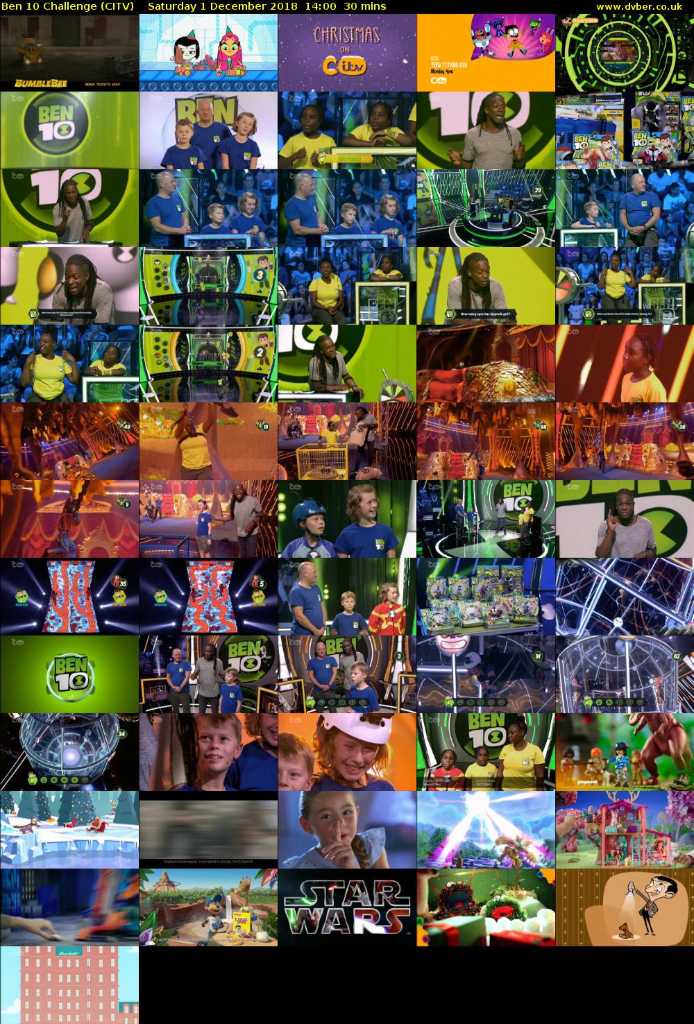 Ben 10 Challenge (CITV) Saturday 1 December 2018 14:00 - 14:30