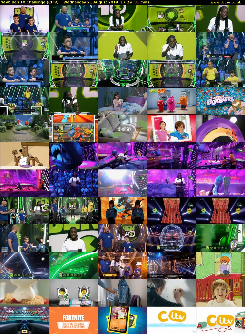 Ben 10 Challenge (CITV) Wednesday 21 August 2019 17:29 - 18:00