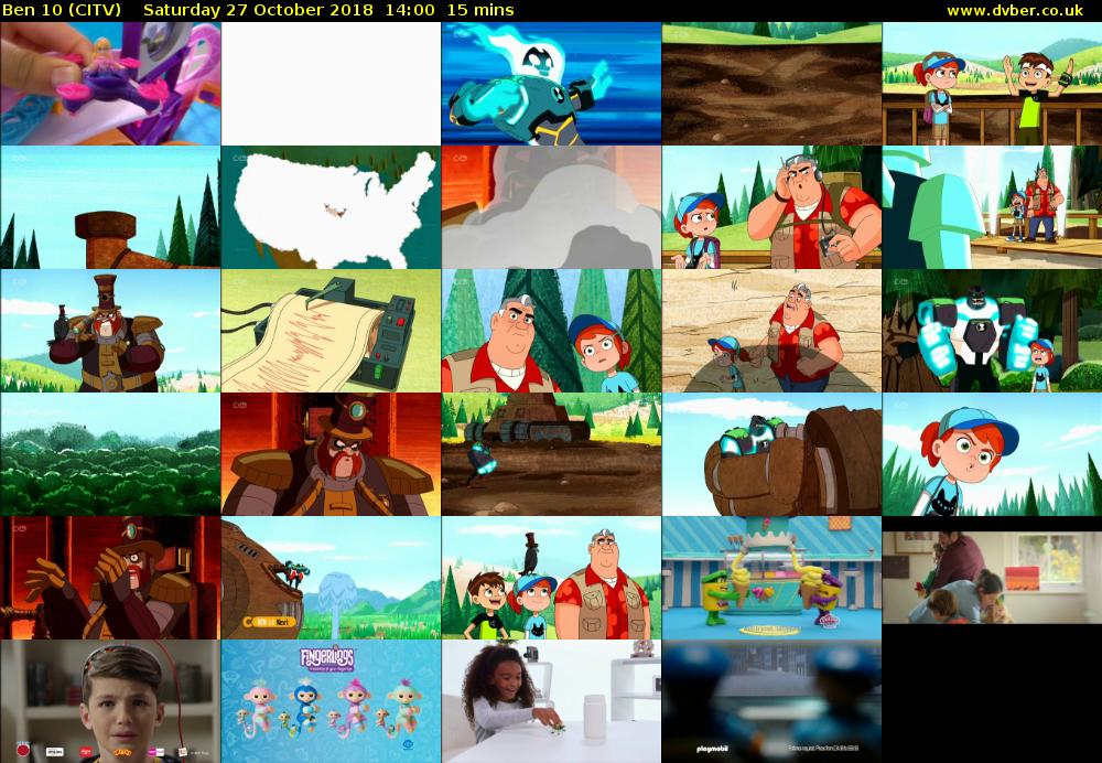 Ben 10 (CITV) Saturday 27 October 2018 14:00 - 14:15