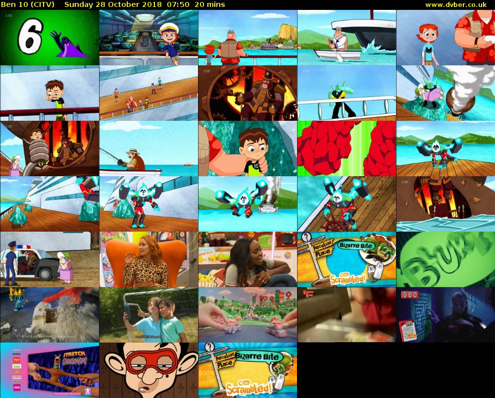 Ben 10 (CITV) Sunday 28 October 2018 07:50 - 08:10