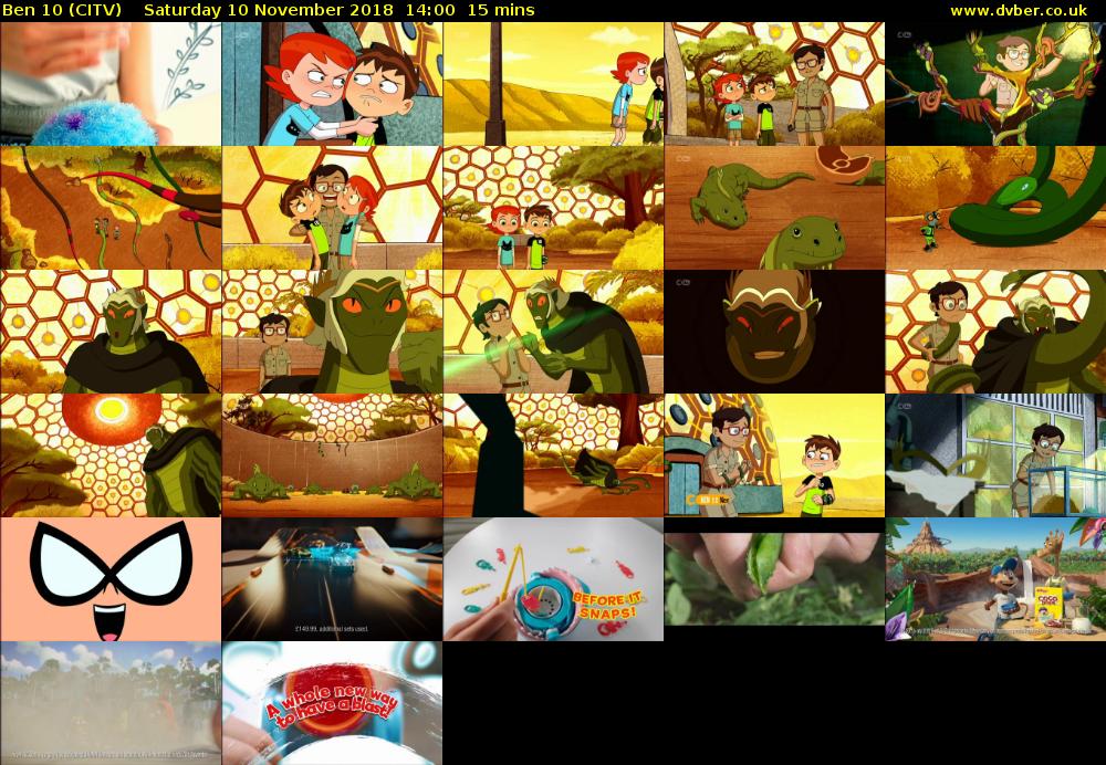 Ben 10 (CITV) Saturday 10 November 2018 14:00 - 14:15