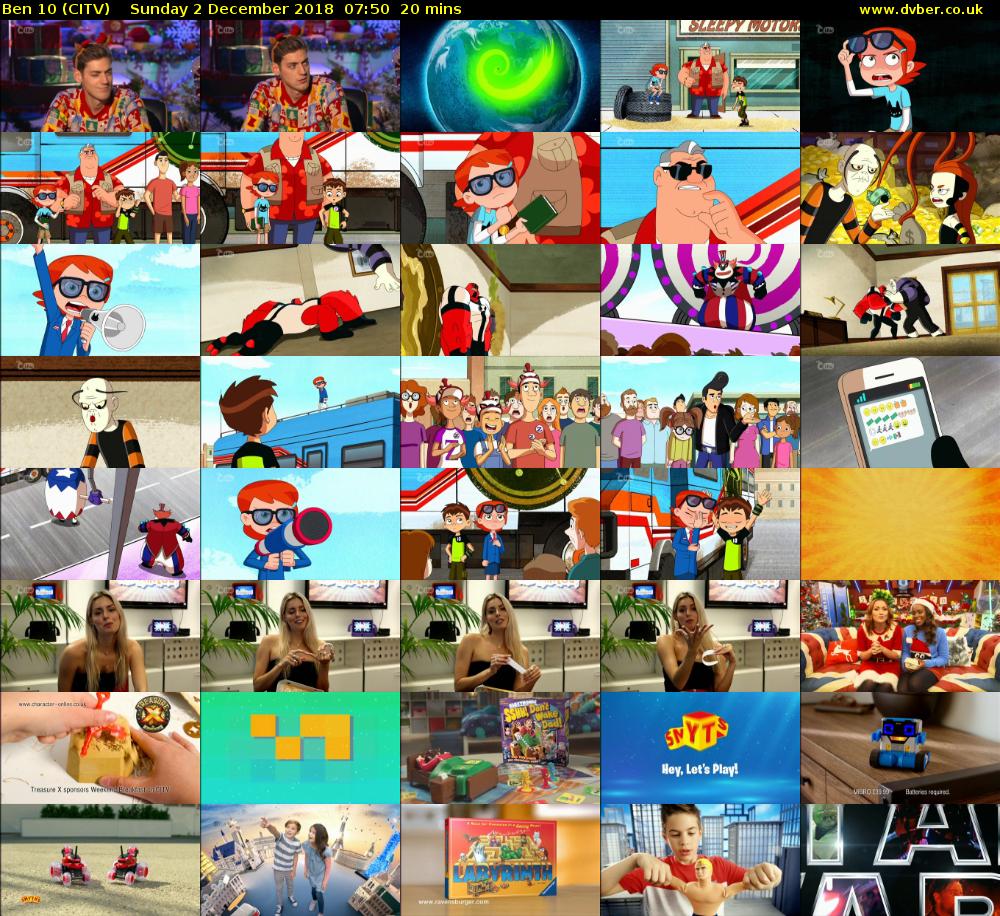 Ben 10 (CITV) Sunday 2 December 2018 07:50 - 08:10