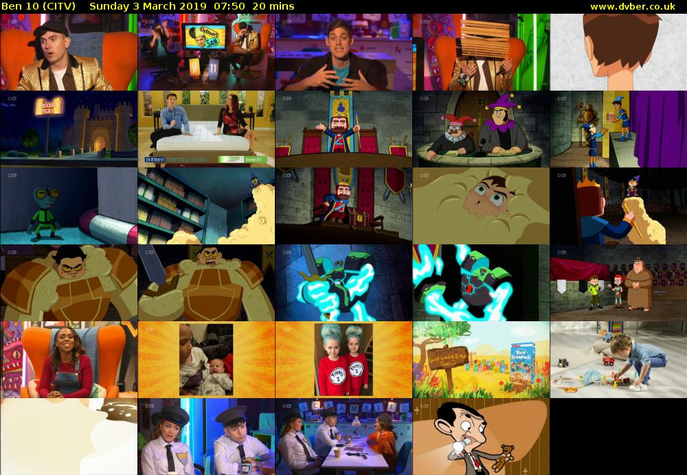 Ben 10 (CITV) Sunday 3 March 2019 07:50 - 08:10