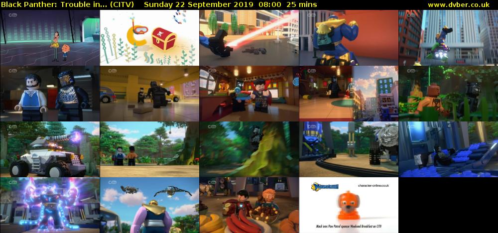 Black Panther: Trouble in... (CITV) Sunday 22 September 2019 08:00 - 08:25
