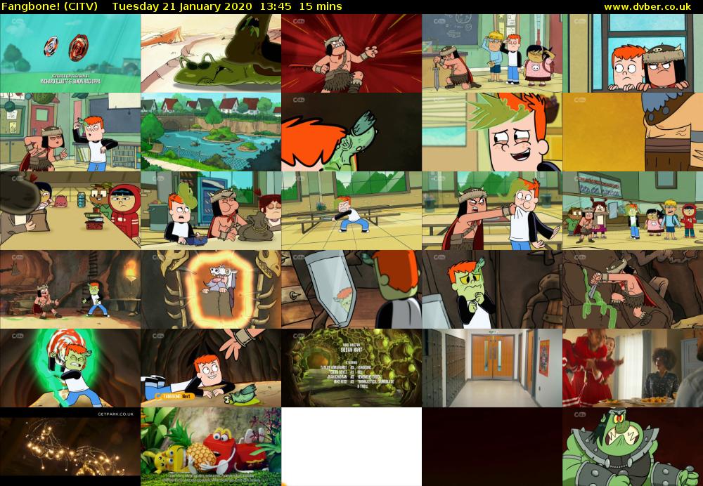 Fangbone! (CITV) Tuesday 21 January 2020 13:45 - 14:00