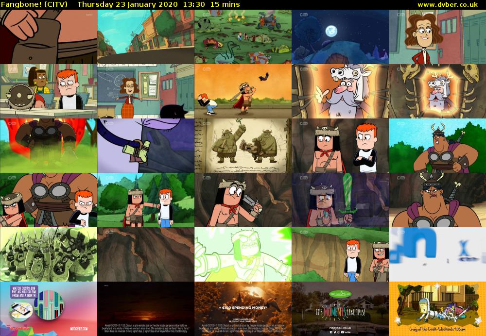Fangbone! (CITV) Thursday 23 January 2020 13:30 - 13:45