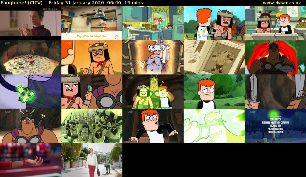 Fangbone! (CITV) Friday 31 January 2020 06:40 - 06:55