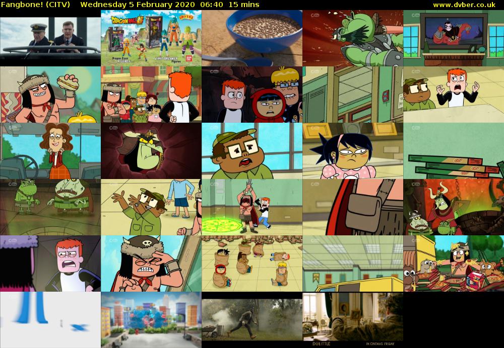 Fangbone! (CITV) Wednesday 5 February 2020 06:40 - 06:55