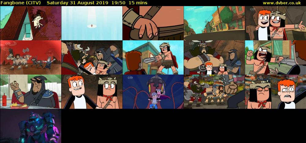 Fangbone (CITV) Saturday 31 August 2019 19:50 - 20:05