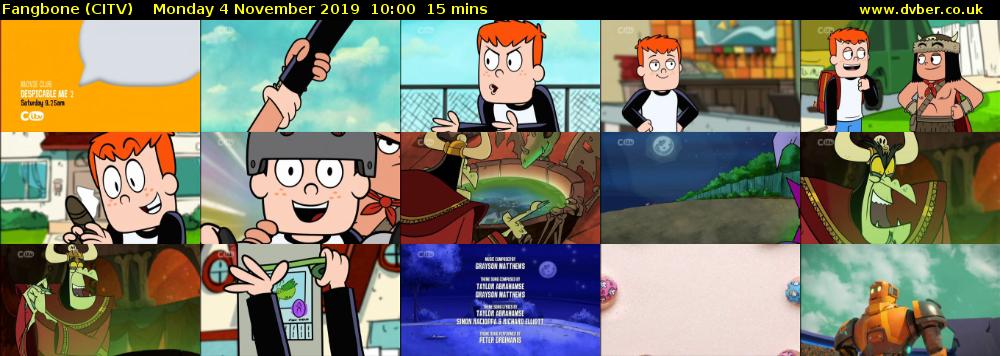 Fangbone (CITV) Monday 4 November 2019 10:00 - 10:15