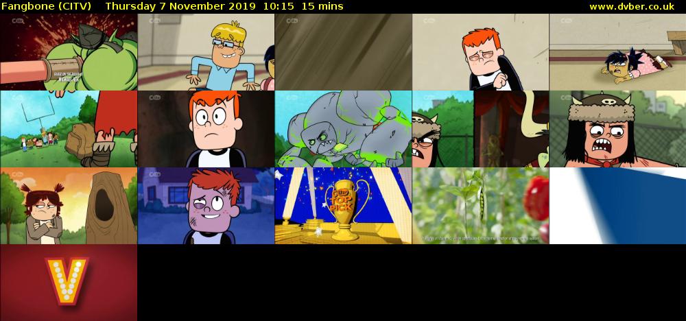 Fangbone (CITV) Thursday 7 November 2019 10:15 - 10:30