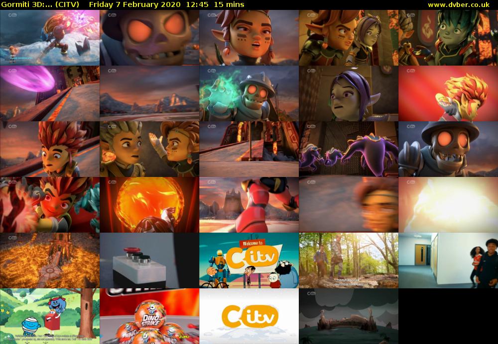 Gormiti 3d:... (CITV) Friday 7 February 2020 12:45 - 13:00