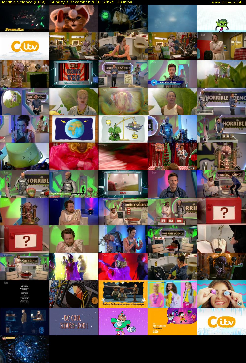 Horrible Science (CITV) Sunday 2 December 2018 20:25 - 20:55