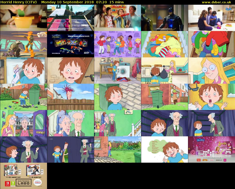 Horrid Henry (CITV) Monday 10 September 2018 07:20 - 07:35