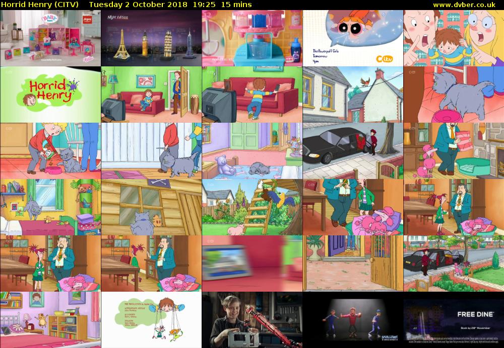 Horrid Henry (CITV) Tuesday 2 October 2018 19:25 - 19:40