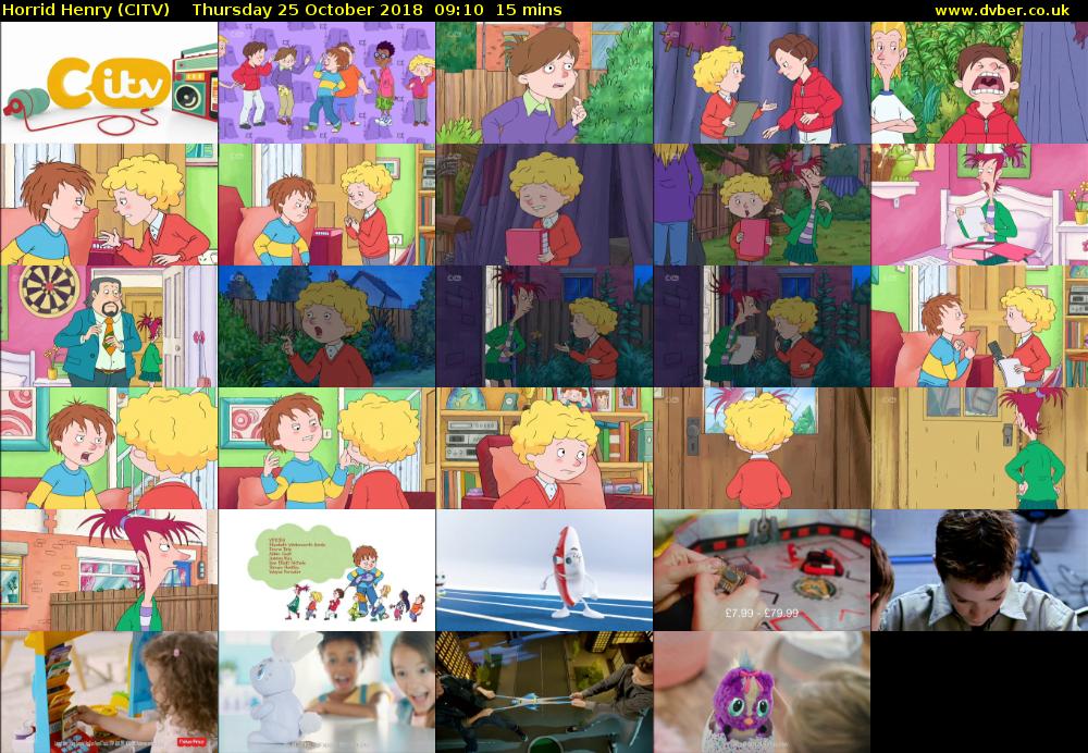 Horrid Henry (CITV) Thursday 25 October 2018 09:10 - 09:25