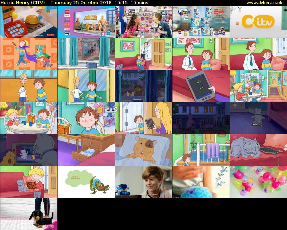 Horrid Henry (CITV) Thursday 25 October 2018 15:15 - 15:30