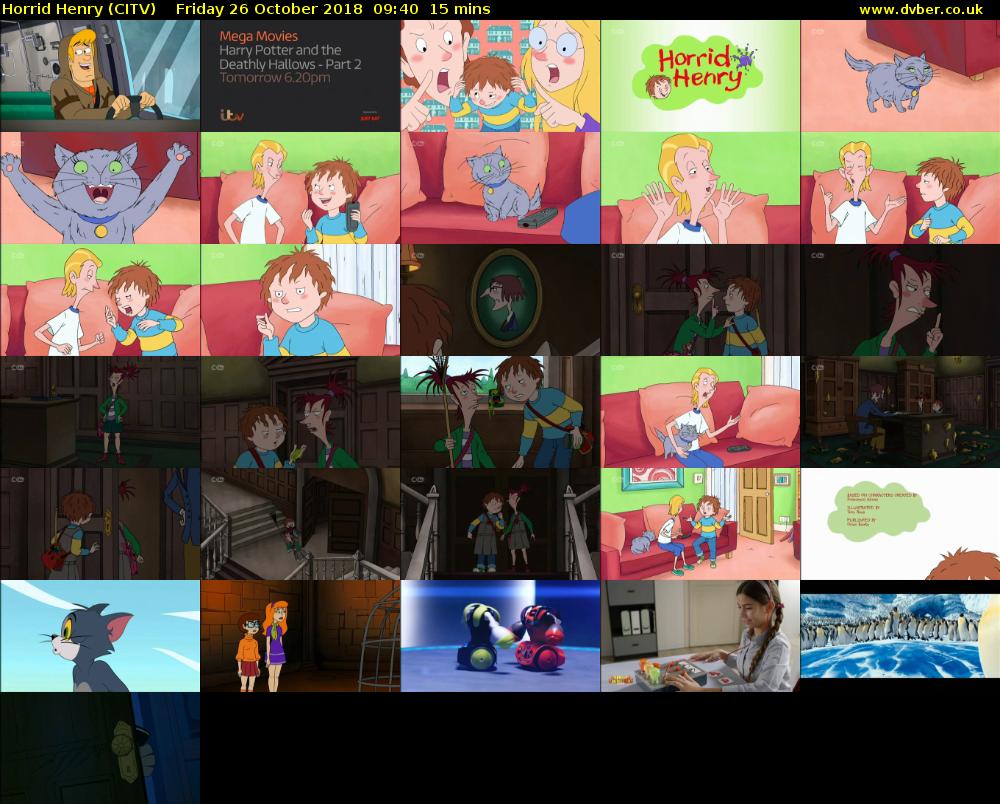 Horrid Henry (CITV) Friday 26 October 2018 09:40 - 09:55