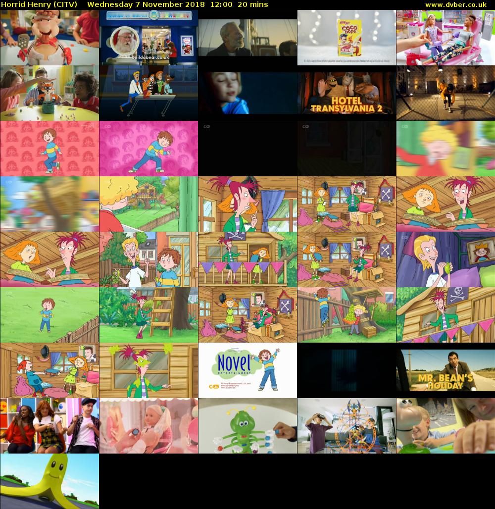 Horrid Henry (CITV) Wednesday 7 November 2018 12:00 - 12:20
