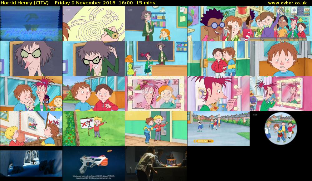 Horrid Henry (CITV) Friday 9 November 2018 16:00 - 16:15