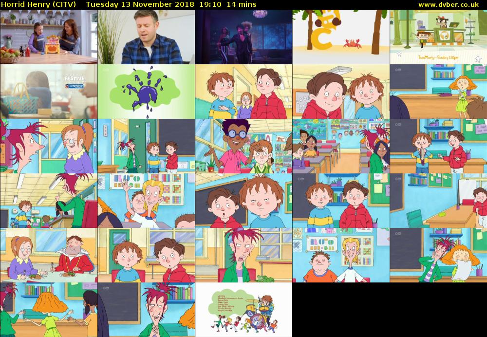 Horrid Henry (CITV) Tuesday 13 November 2018 19:10 - 19:24