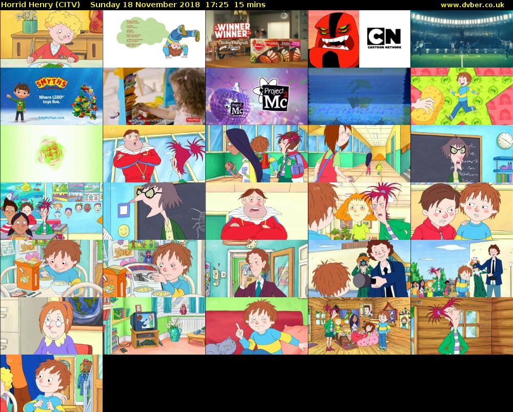 Horrid Henry (CITV) Sunday 18 November 2018 17:25 - 17:40