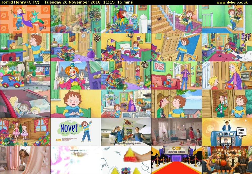 Horrid Henry (CITV) Tuesday 20 November 2018 11:15 - 11:30
