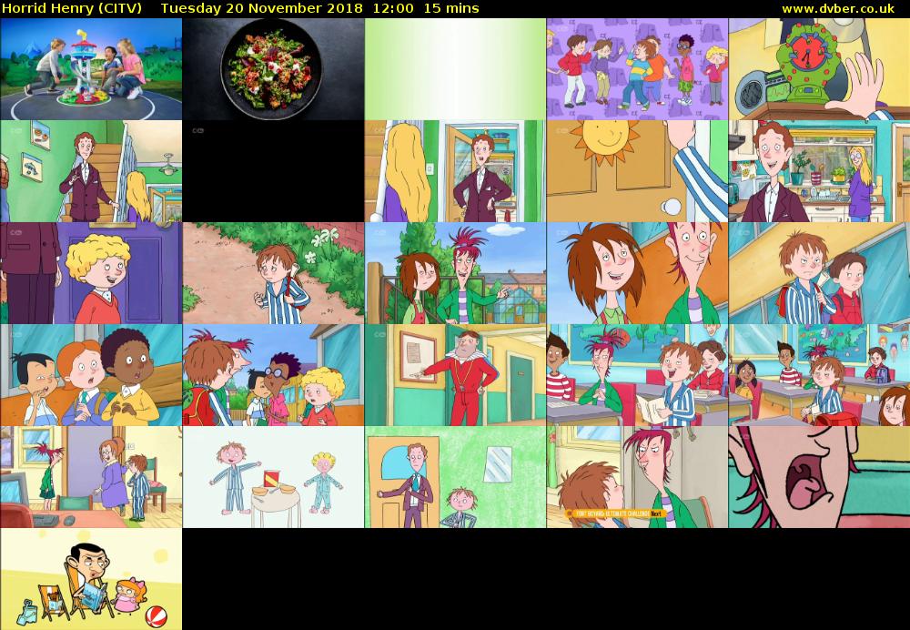 Horrid Henry (CITV) Tuesday 20 November 2018 12:00 - 12:15