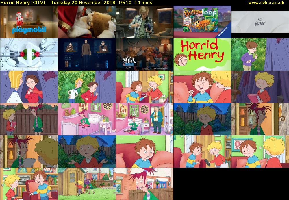 Horrid Henry (CITV) Tuesday 20 November 2018 19:10 - 19:24