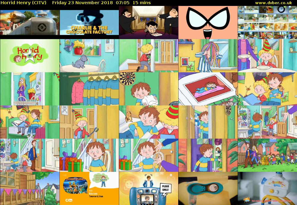 Horrid Henry (CITV) Friday 23 November 2018 07:05 - 07:20
