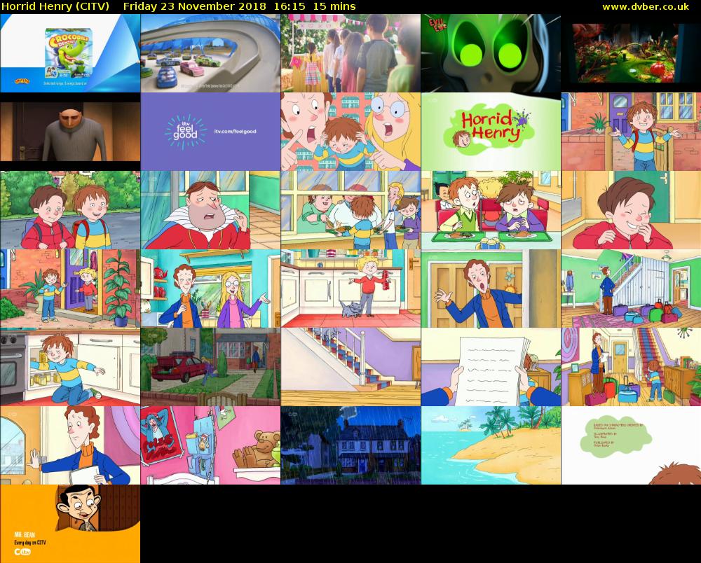 Horrid Henry (CITV) Friday 23 November 2018 16:15 - 16:30