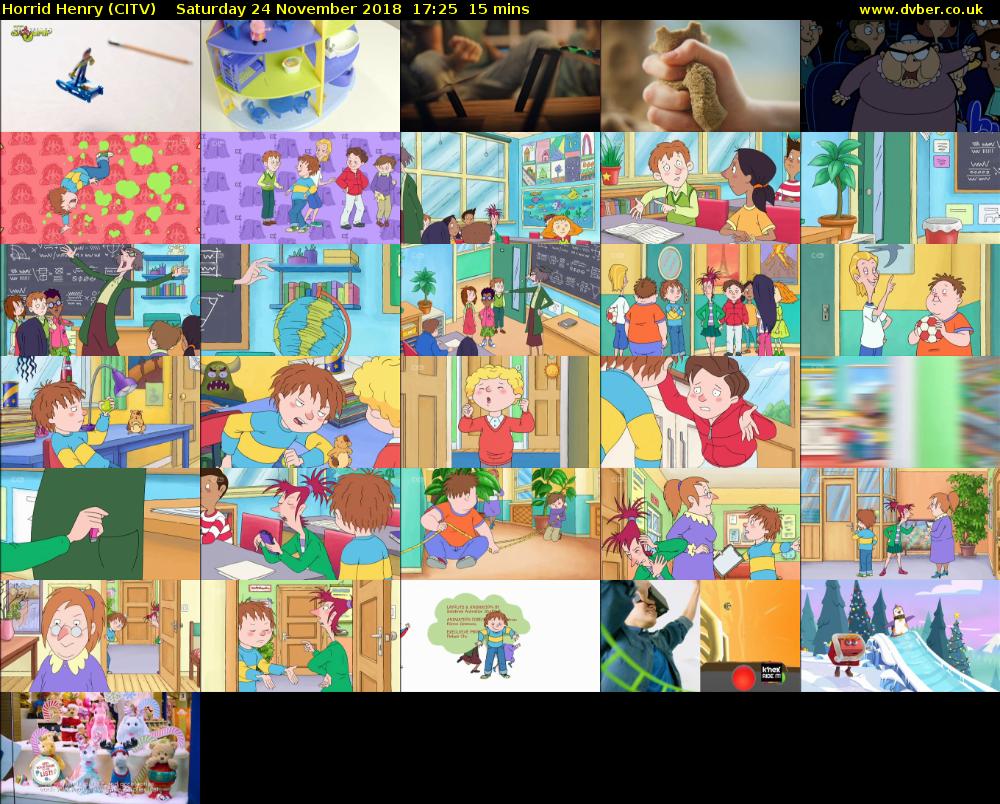 Horrid Henry (CITV) Saturday 24 November 2018 17:25 - 17:40