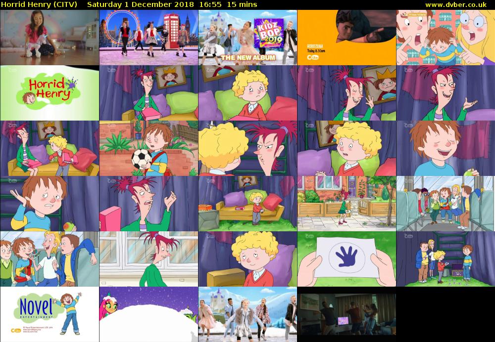 Horrid Henry (CITV) Saturday 1 December 2018 16:55 - 17:10