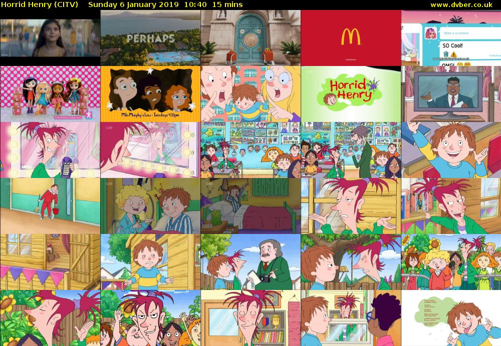 Horrid Henry (CITV) Sunday 6 January 2019 10:40 - 10:55