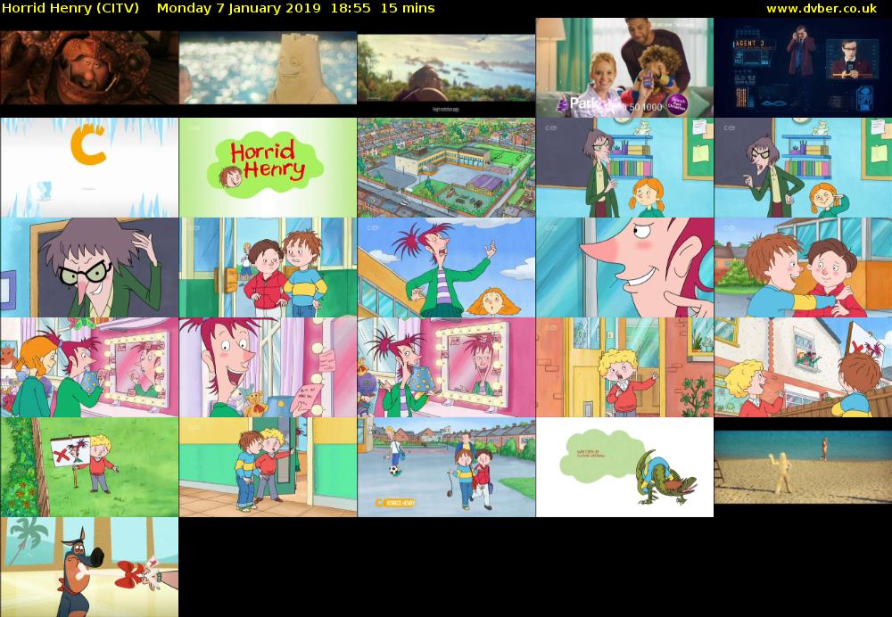 Horrid Henry (CITV) Monday 7 January 2019 18:55 - 19:10