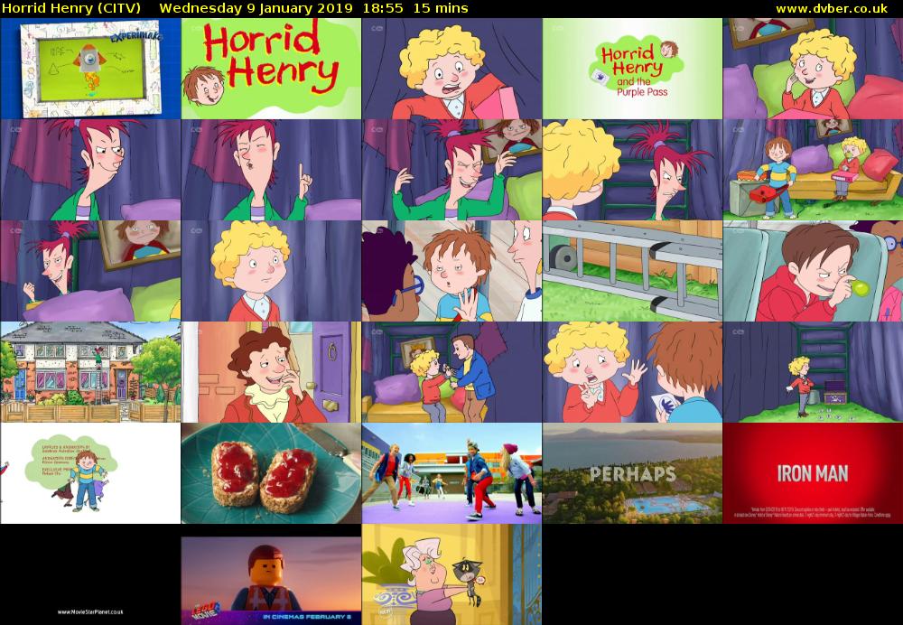 Horrid Henry (CITV) Wednesday 9 January 2019 18:55 - 19:10