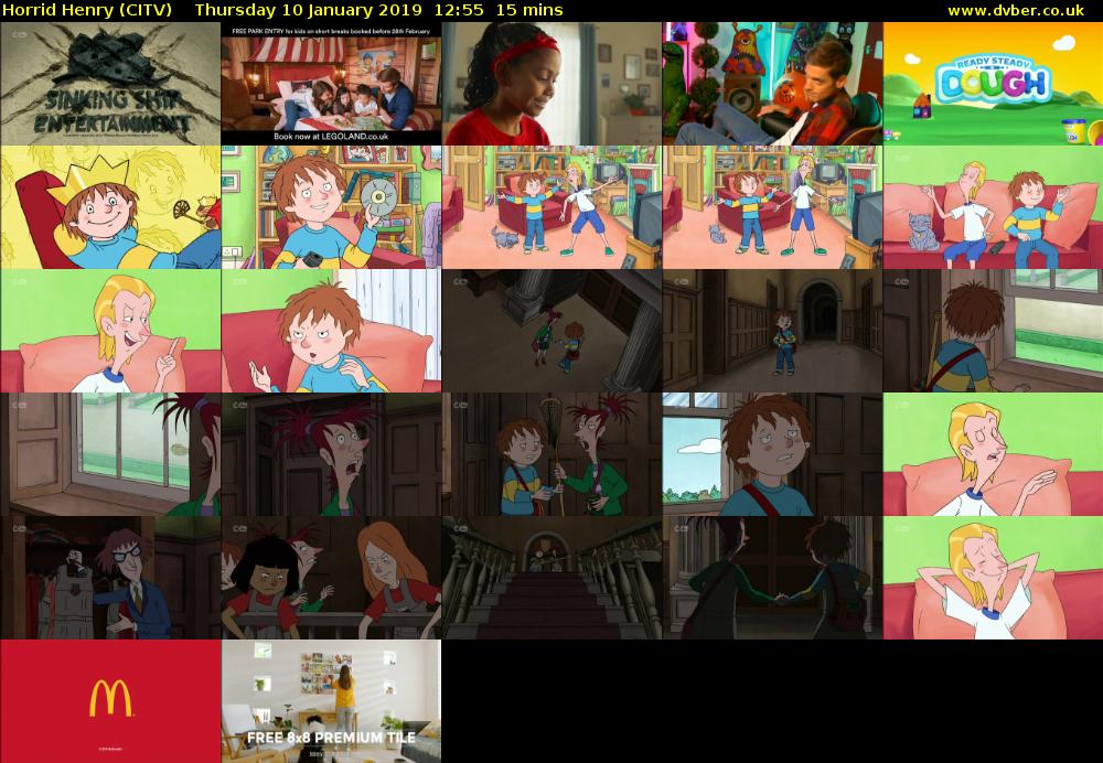 Horrid Henry (CITV) Thursday 10 January 2019 12:55 - 13:10