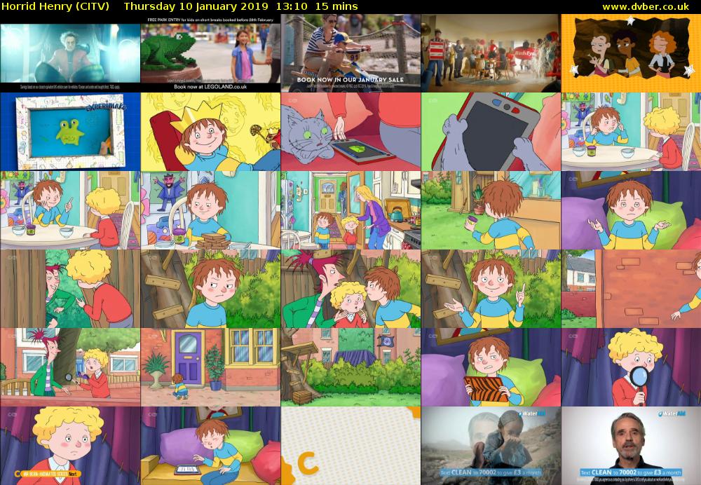 Horrid Henry (CITV) Thursday 10 January 2019 13:10 - 13:25