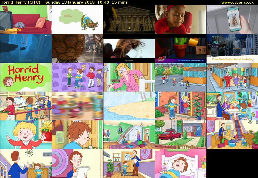 Horrid Henry (CITV) Sunday 13 January 2019 10:40 - 10:55