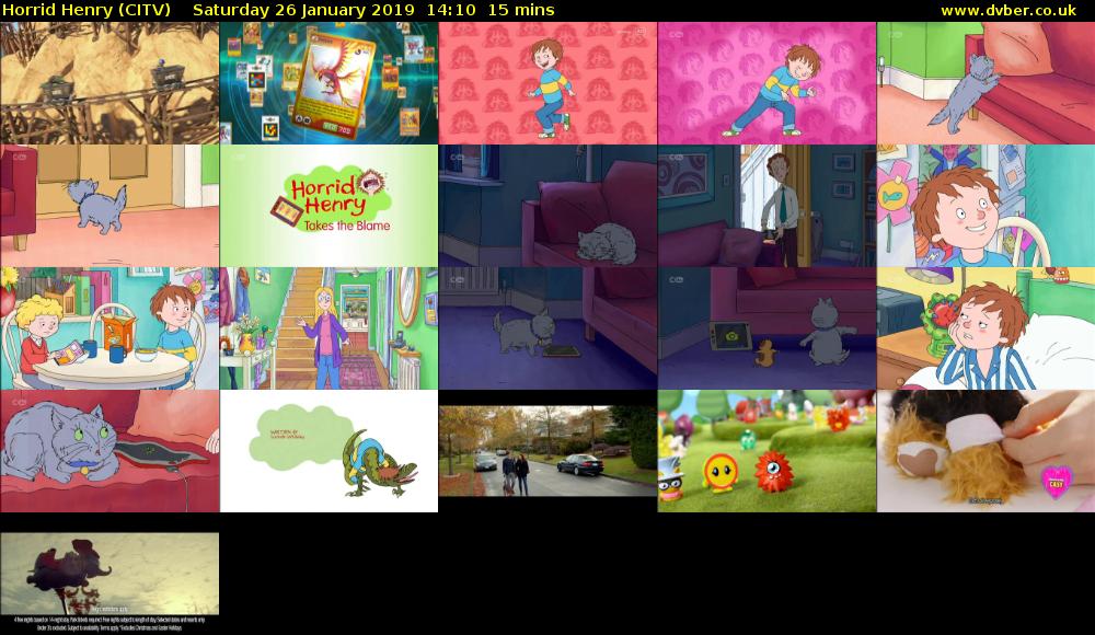 Horrid Henry (CITV) Saturday 26 January 2019 14:10 - 14:25