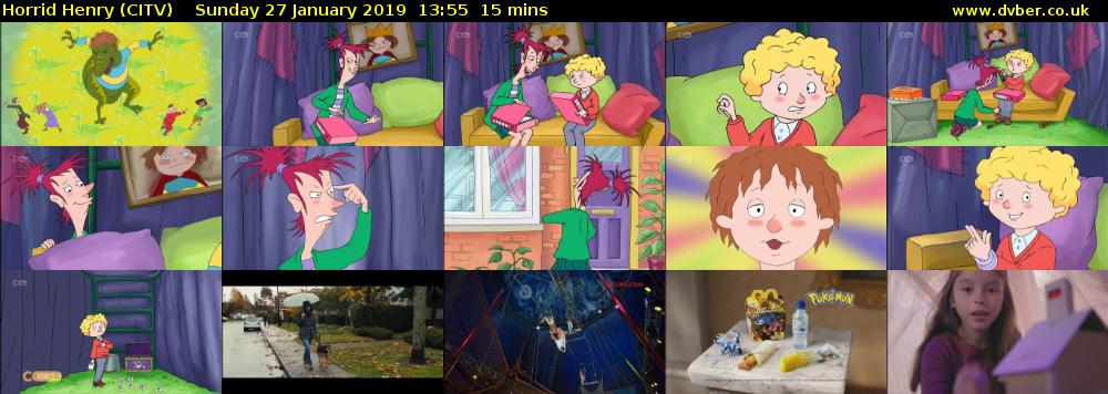 Horrid Henry (CITV) Sunday 27 January 2019 13:55 - 14:10