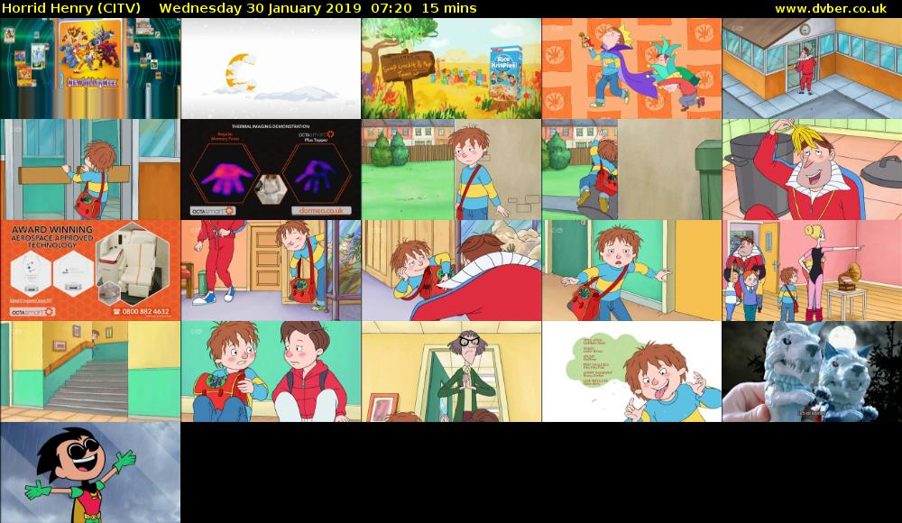 Horrid Henry (CITV) Wednesday 30 January 2019 07:20 - 07:35