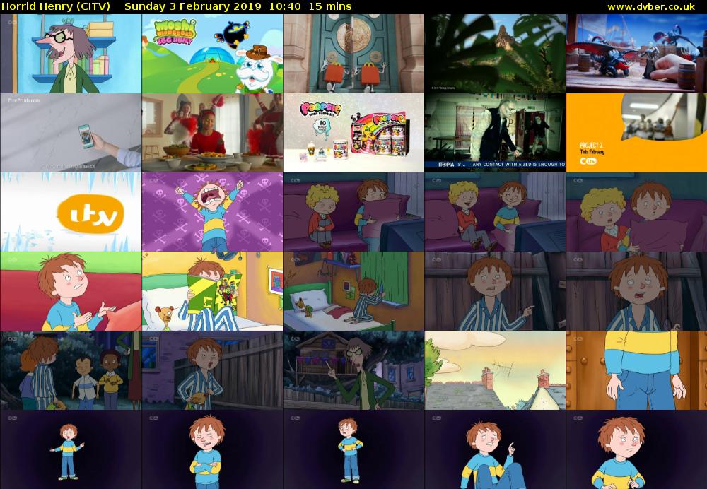 Horrid Henry (CITV) Sunday 3 February 2019 10:40 - 10:55
