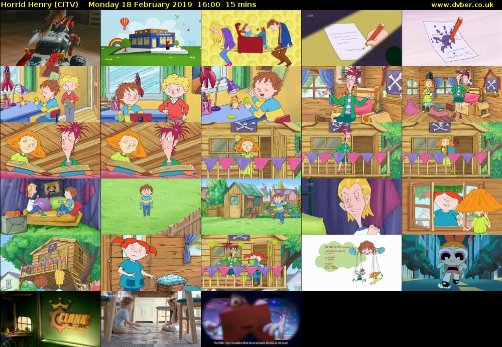 Horrid Henry (CITV) Monday 18 February 2019 16:00 - 16:15