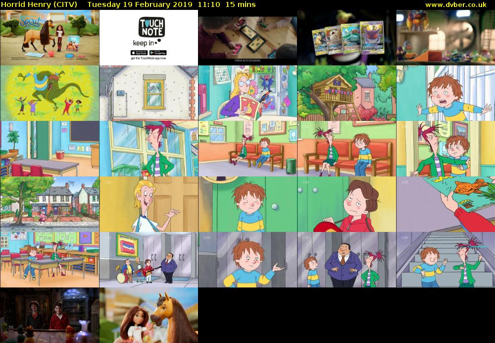 Horrid Henry (CITV) Tuesday 19 February 2019 11:10 - 11:25